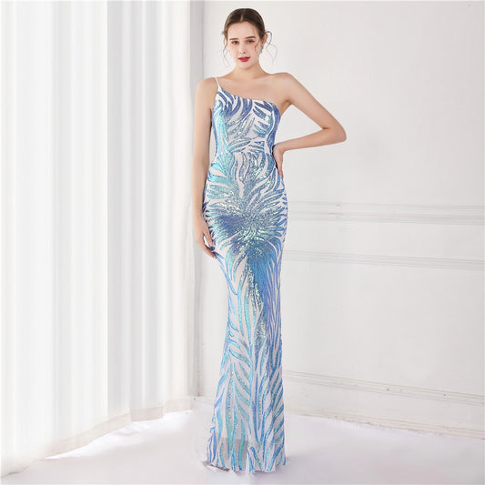 Vestido de Festa Longo Versalhes Azul Serenity (Pronta Entrega)