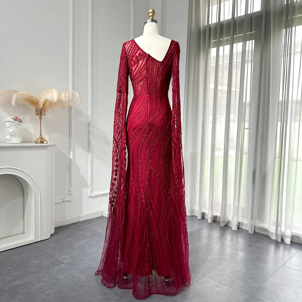 Vestido de Festa Marsala Sereia Luxo - Modelo Especial