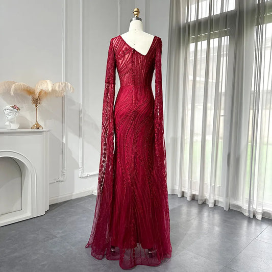 Vestido de Festa Marsala Sereia Luxo - Modelo Especial