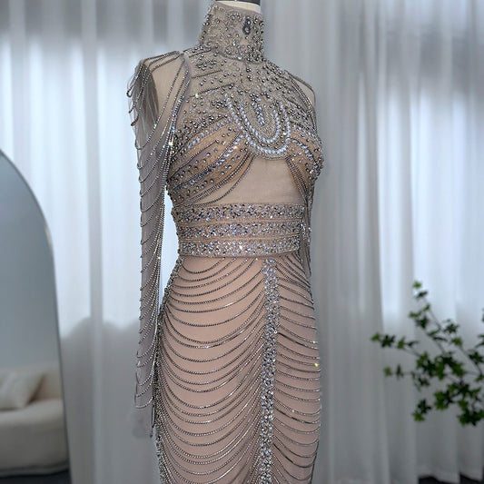 Vestido de Festa Longo Elegância Cristalina - Modelo Especial
