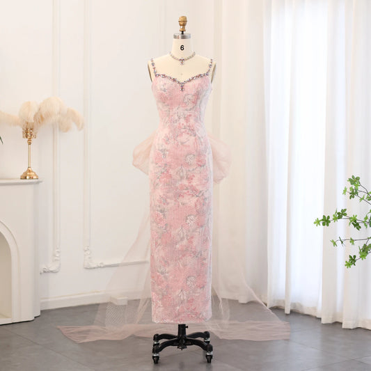 Vestido de Festa Longo Rosa Empoeirado com Renda - Modelo Especial