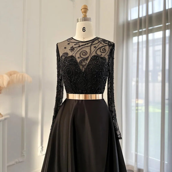 Vestido de Festa Longo Floral Preto - Modelo Especial