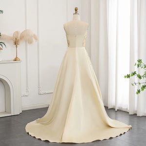Vestido de Festa Longo Champanhe Buttlerfly - Modelo Especial