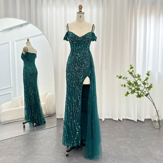 Vestido de Festa com Abertura Lateral Brilho - Modelo Especial