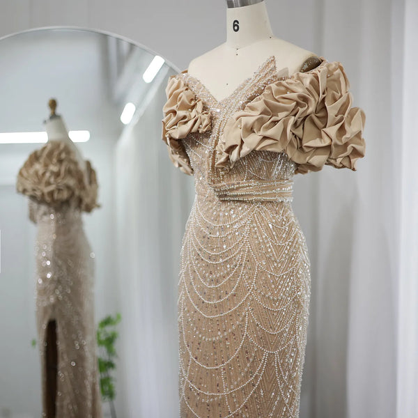 Vestido de Festa Longo Elegante em Pétalas - Modelo Especial