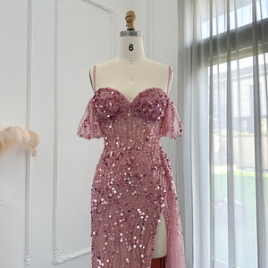 Vestido de Festa Longo Vernazza Cristais com Abertura Lateral - Modelo Especial