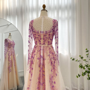 Vestido de Festa Longo Lavanda Sakura em Renda Luxo - Modelo Especial