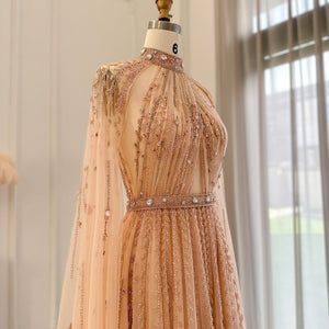 Vestido de Festa Maxi Luxo em Tecido Fluído Cravejado em Cristais - Modelo Especial