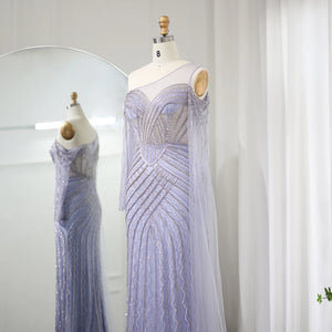 Vestido de Festa Longo com Capa em Renda e Cristais - Modelo Especial