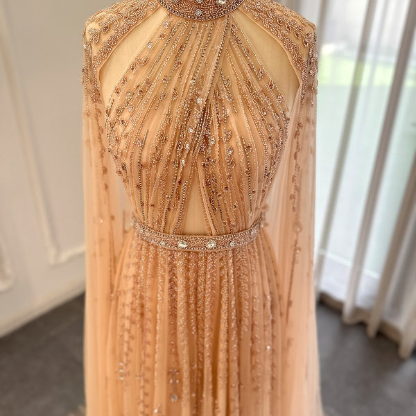 Vestido de Festa Maxi Luxo em Tecido Fluído Cravejado em Cristais - Modelo Especial