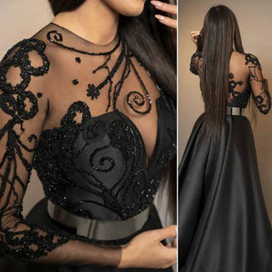 Vestido de Festa Longo Floral Preto - Modelo Especial