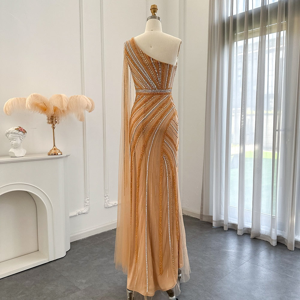 Vestido de best sale festa longo dourado