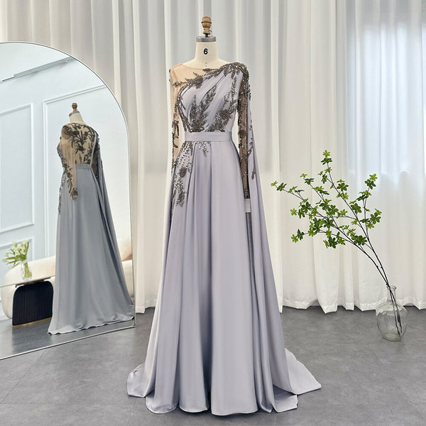 Vestido de Festa Luxuoso com Cristais em Padrão Floral - Modelo Especial