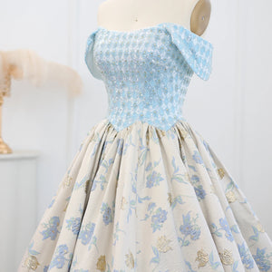 Vestido de Festa Longo Azul Serenity com Saia Volume - Modelo Especial