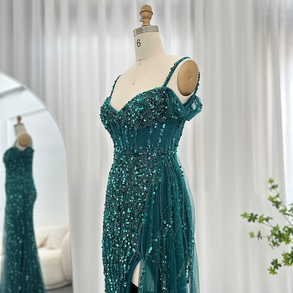 Vestido de Festa com Abertura Lateral Brilho - Modelo Especial