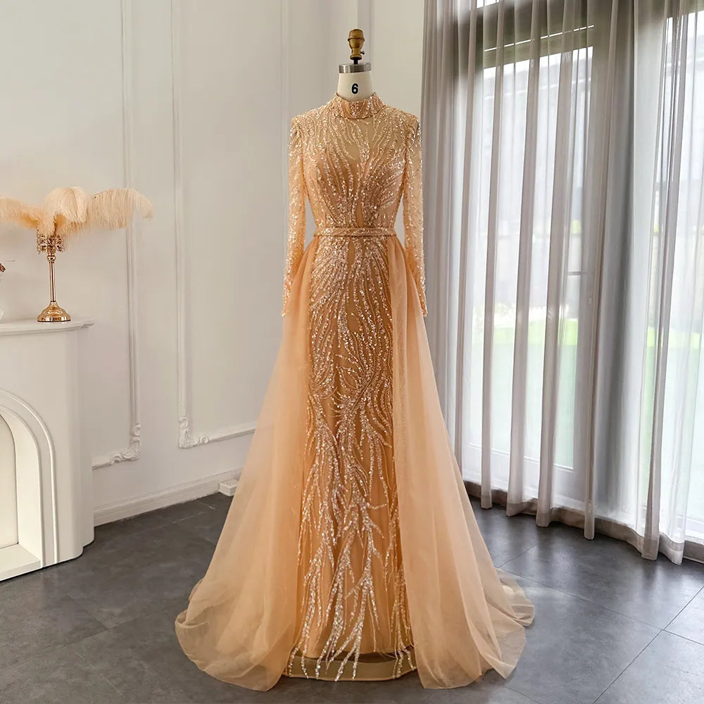 Vestido de Festa Dourado Elegante Longo - Modelo Especial