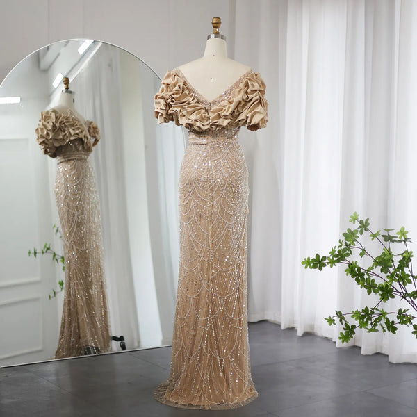 Vestido de Festa Longo Elegante em Pétalas - Modelo Especial
