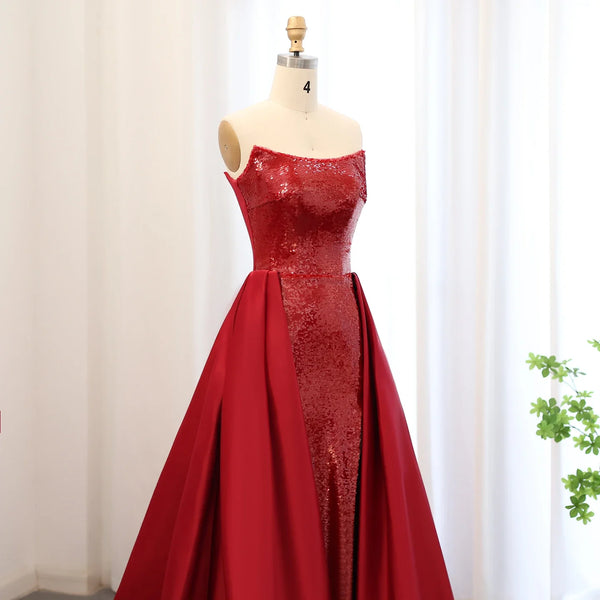 Vestido de Festa Longo Marsala Brilhante Moderno - Modelo Especial