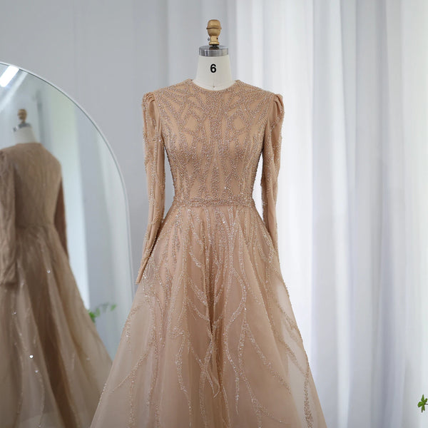 Vestido de Festa Midi com Manga Longa - Modelo Especial