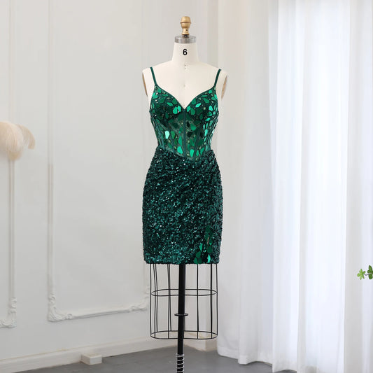 Vestido de Festa Midi com Brilho Verde e Alça - Modelo Especial