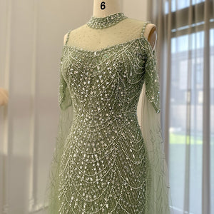 Vestido de Festa Longo com Manga em Renda Cristal - Modelo Especial