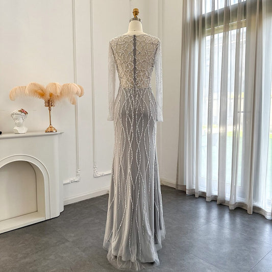 Vestido de Festa Longo Cristais Geometricos - Modelo Especial