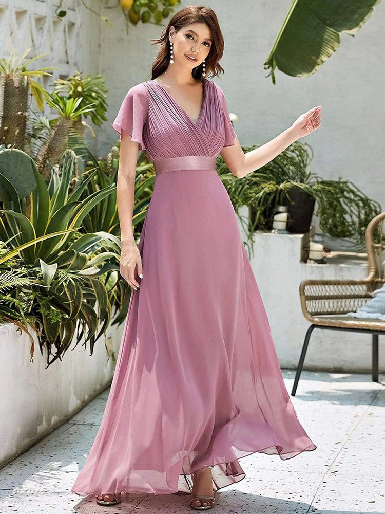 Vestido longo de hot sale festa cor rose