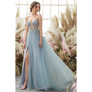 Vestido de Festa Luxo com Decoração em Cristais (Pronta Entrega)