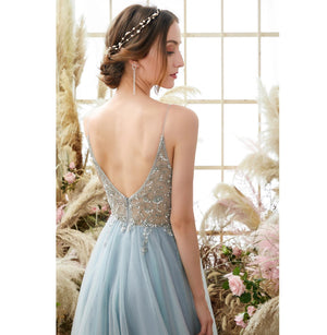 Vestido de Festa Luxo com Decoração em Cristais (Pronta Entrega)